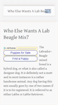 Mobile Screenshot of labbeaglemix.com